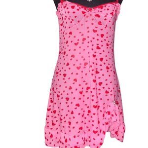 Sugar Thrillz Heart Print Mesh Slip Dress